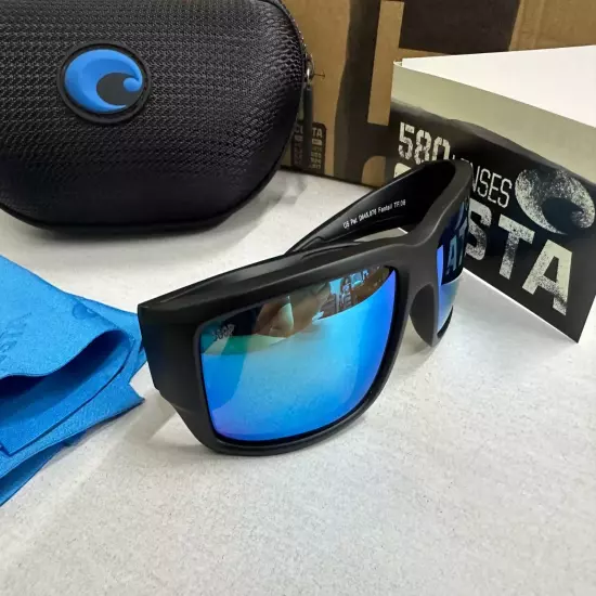 Costa Del Mar FANTAIL Matte Black Frame/blue 580P Polarized Lenses