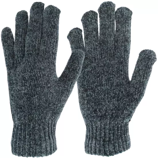 Women's Soft and Stretchy Chenille Basic Winter Magic Gloves