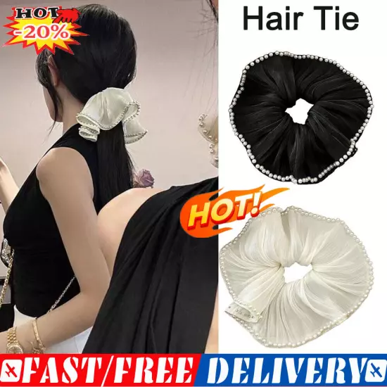 Elastic Hair Scrunchie Black / White Head Rope Hair Accessories For Women O8F ο^