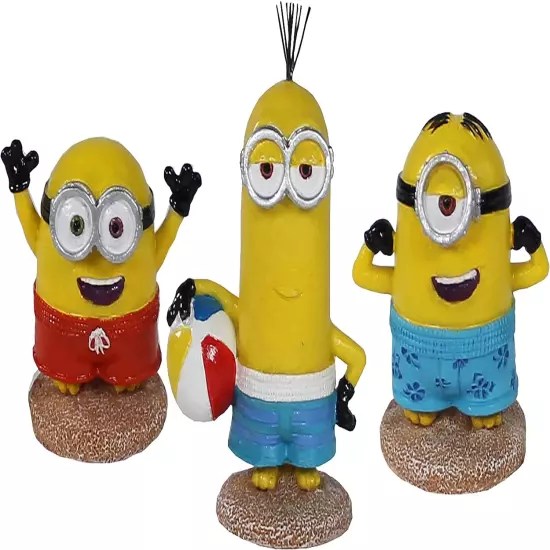 Minions Officially Licensed 3-Piece Aquarium Ornament Bundle – Includes Kevin, S