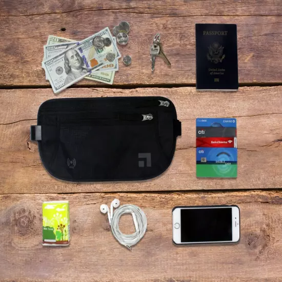 Travel Money Belt RFID Blocking Waterproof Waist Bag Fanny Pack Hidden Wallet