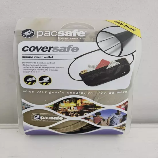 Pacsafe Coversafe Anti-Theft Secure Waist Travel Wallet Pack Tan NWT