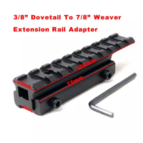 11mm To 20mm Picatinny Rail Adapter 100mm Extend Dovetail Scope Mount -USA