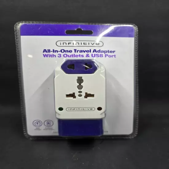 Infinitive Dual Outlet European Travel Plug Adapter