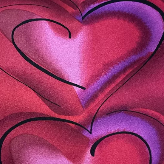 J. Garcia Exploding Heart Collection Fifty Two Red Purple Silk Made In China