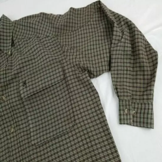 Mens BROWNING Brown Plaid RBO Travel Gear Vented Long Sleeve XL Button