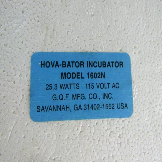 GQF HovaBator Egg Incubator 1602N with Automatic Turner Chicken Quail Duck