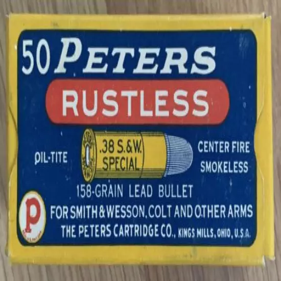 VINTAGE PETERS RUSTLESS CARTRIDGE BOX UNUSED