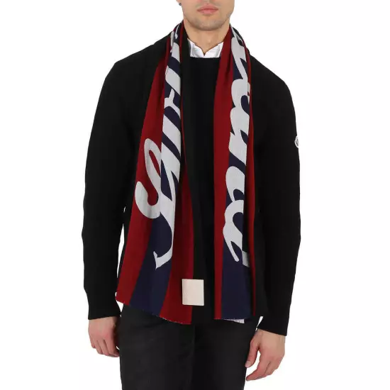 Bally Men's Corvette / Midnight Logo-Patch Fringed Scarf