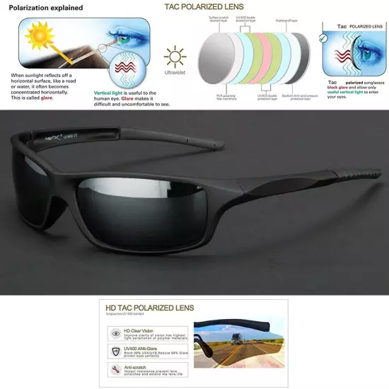 Men Polarized Sunglasses Driving Pilot Uv400 Fishing Eyewear Sport Glasses Usa