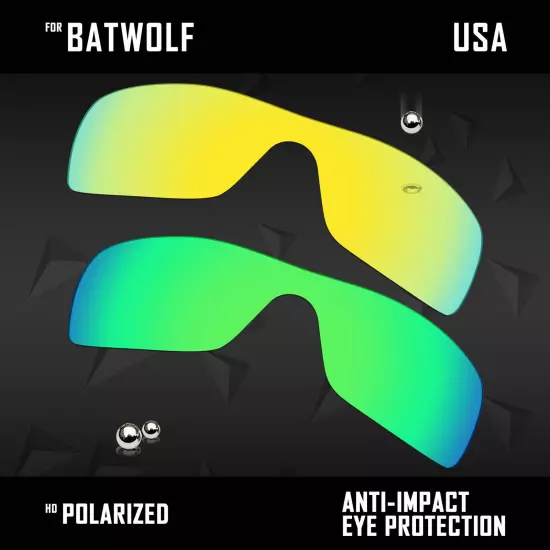 Anti Scratch Polarized Replacement Lenses for-Oakley Batwolf OO9101 Options