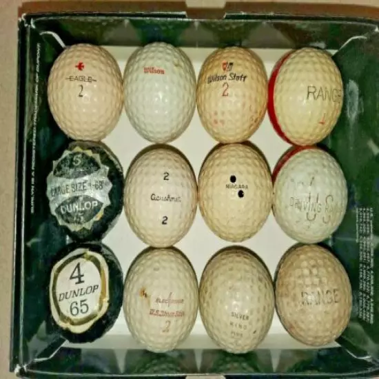 12 Vintage Golf Balls--Wilson, Bridgestone, Silver King, US Tire & Rubber Co.