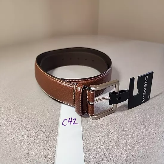 Cremieux Brown Leather Belt Size 38