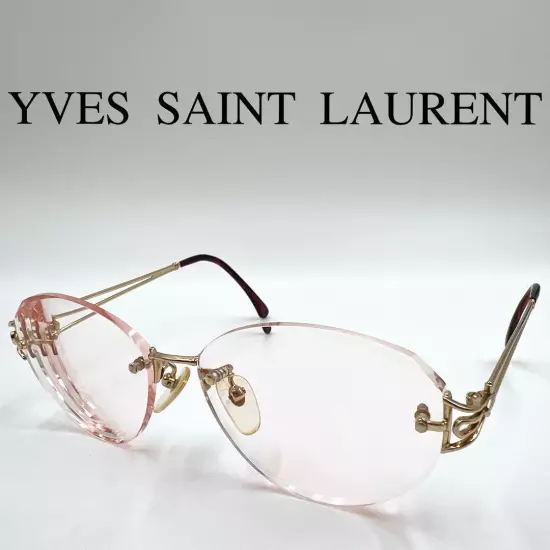 Yves Saint Laurent Yves Glasses Eyewear YSL Logo Side Logo Rimless