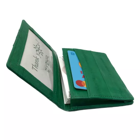 Genuine Eel Skin Leather Business Card ID Wallet Credit Card Case