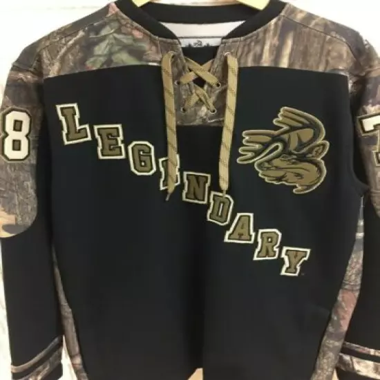 Legendary Whitetails Camo Hockey Jersey Hunting Sewn Stitched Medium camouflage