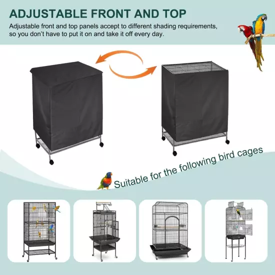 Pet Cage Cover with Removable Top Panel - Good Night Cover for Bird Critter C...