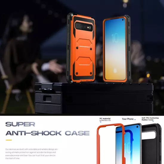 Orange For Samsung Galaxy S10/S10+/S10e Shockproof Bumper Case Cover Accessories