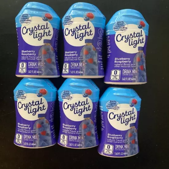 6 Crystal Light Liquid Blueberry Raspberry 1.62 FL OZ