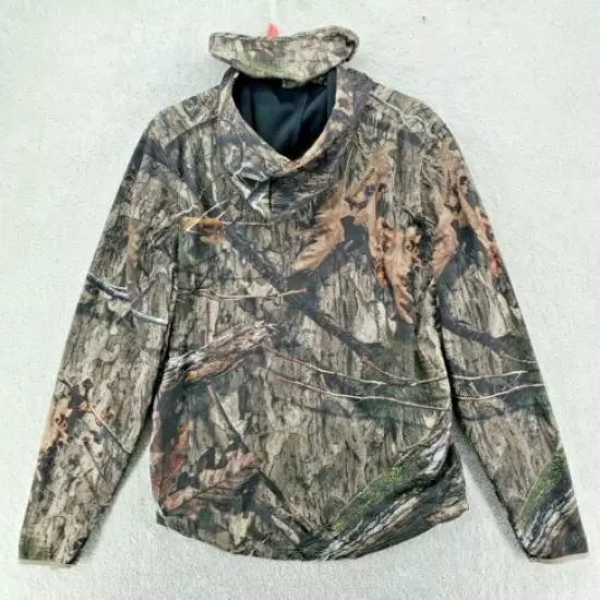 Mossy Oak Men's S 42/44 Camouflage Tech Hoodie w/Face Gaiter Zipper Pockets