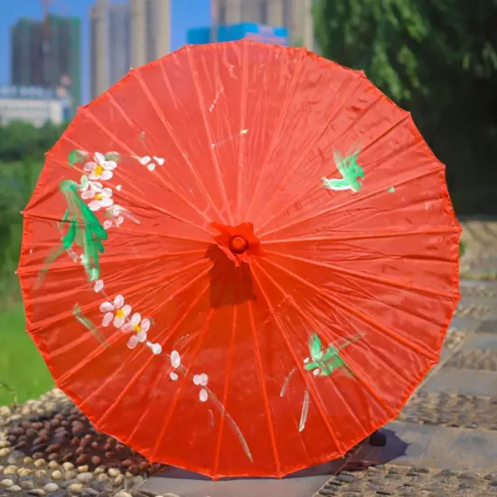 Chinese Classic Vintage Paper Umbrella Wedding Painted Dance Prop Parasol P2024