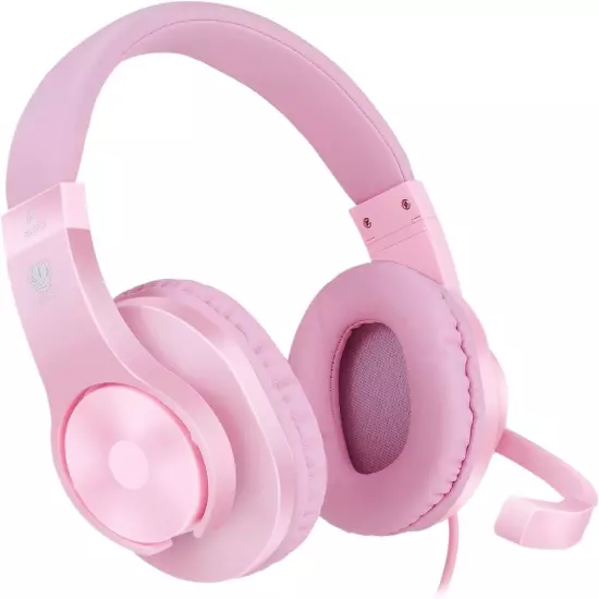 Pink Gaming Headset Headphone Mic For Girls PS4 Nintendo Xbox One Stereo Bass