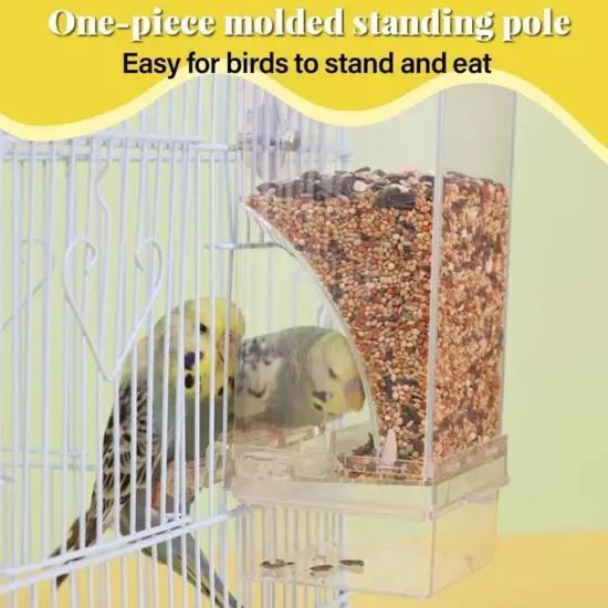 No Mess Bowl Auto Cage Bird Feeder Cup Automatic ParrotsCanary Cockatiel; N8Q8