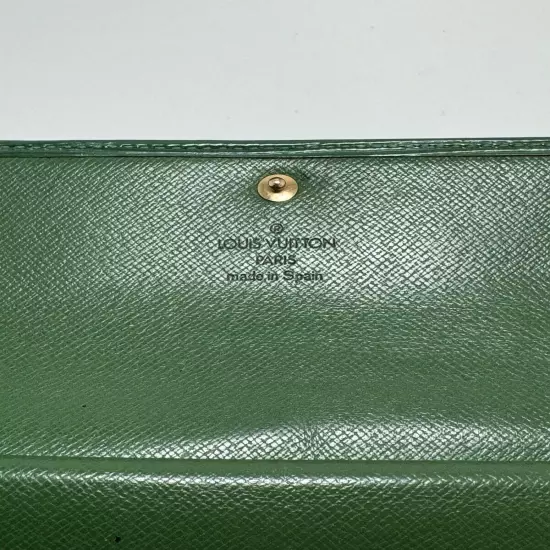 Louis Vuitton LV Epi Leather Long Wallet Green