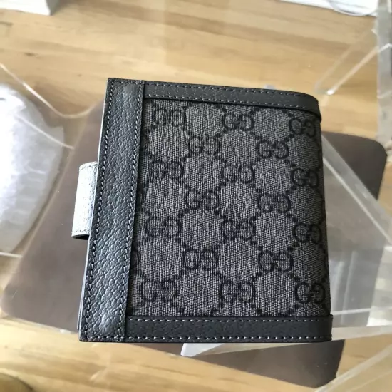 Gucci Gray Passport Holder With GG Monogram 