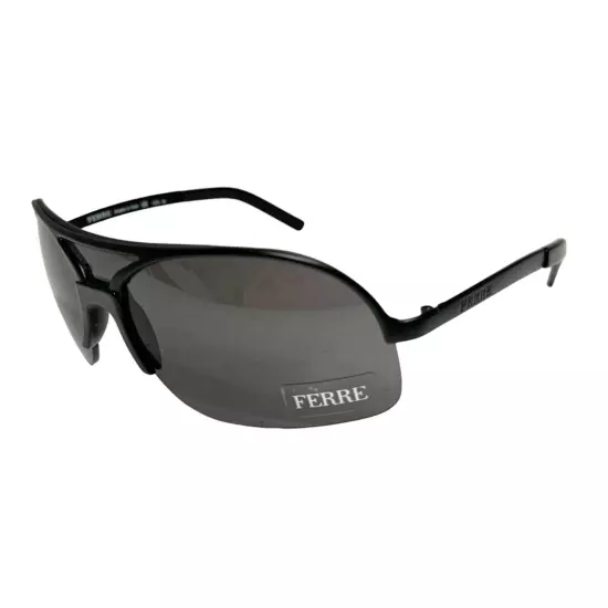 New Gianfranco Ferre GF59104 Men's Sunglasses Black 1/2 Frame Italy