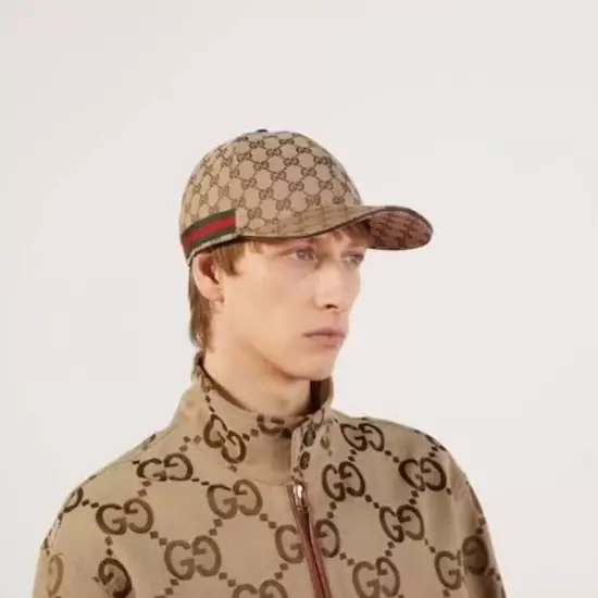 Gucci Original GG Canvas Baseball Hat with Web - Natural