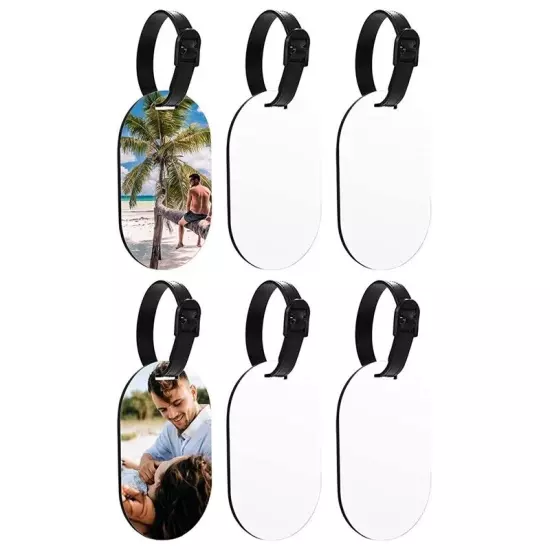 10PCS Sublimation Blank Luggage Tags Kit Blank Travel Bag Baggage Tags with7445