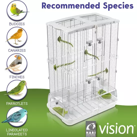 Vision M02 Wire Bird Cage, Home for Parakeets, Finches and Medium 