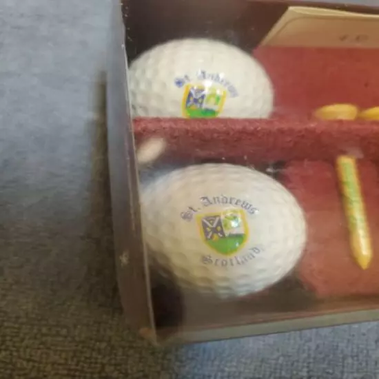  St. ANDREWS, Scotland Divot Repair Set - w/ Box, Tees, Ball Marker, Balls