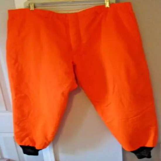 Vintage SEARS SPORTS CENTER Quilt Lined Orange CANVAS HUNTING PANTS ~ EUC