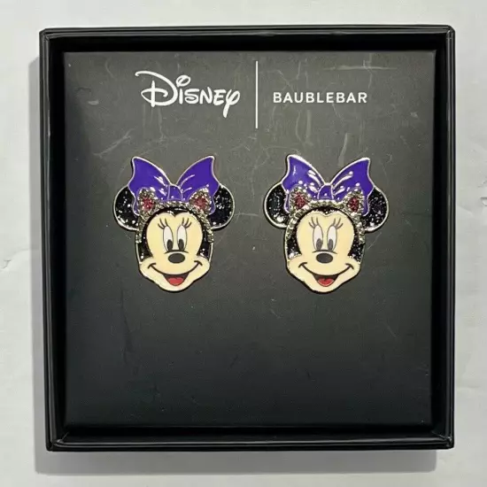 Disney X Baublebar Minnie Mouse Cat Ears Halloween Stud Earrings NEW