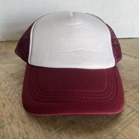 Blank Truckers Hat Red Hat Snap Back Tags Adult Size M Red Hat Baseball Cap