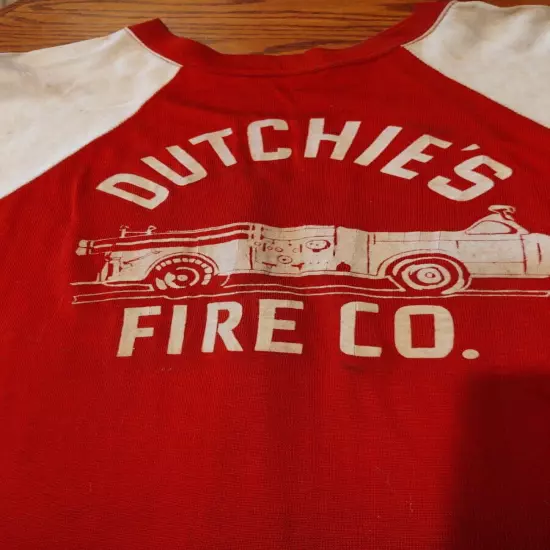 Vintage 1950s baseball Uniform Jersey Dutchie's Fire Co. belonged to Skinny