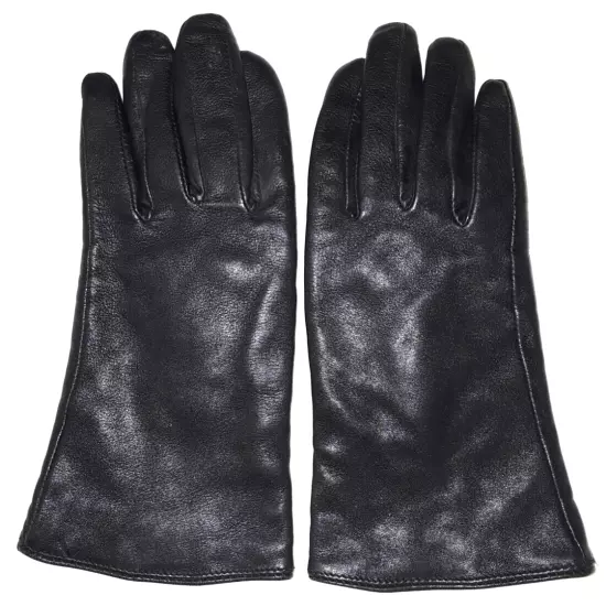 Womens lined black leather gloves w/40gr Thinsulate size M