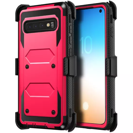 Rose For Samsung Galaxy S10/S10+/S10e Shockproof Rugged Case Cover / Belt Clip