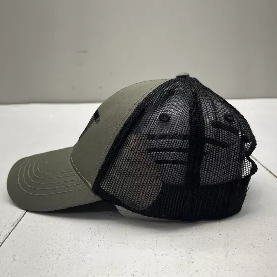 CAT Olive Green Mesh Black Embroidered SnapBack Hat Cap Adult OS