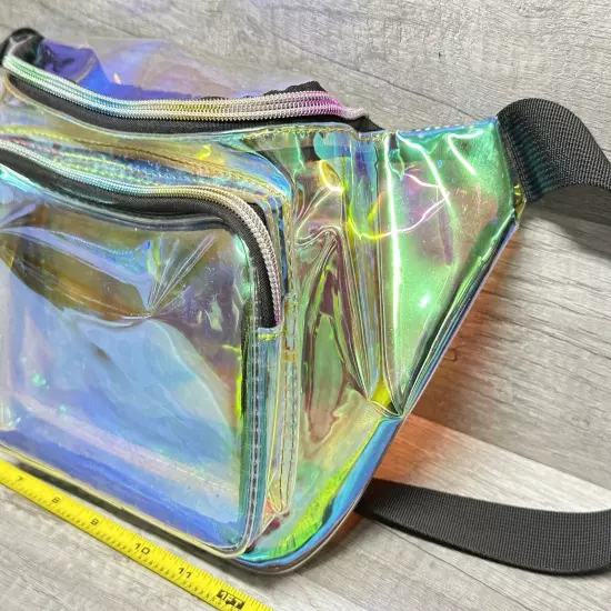 Wododo Women’s Fanny Pack Clear Iridescent Belt Wallet Concert￼