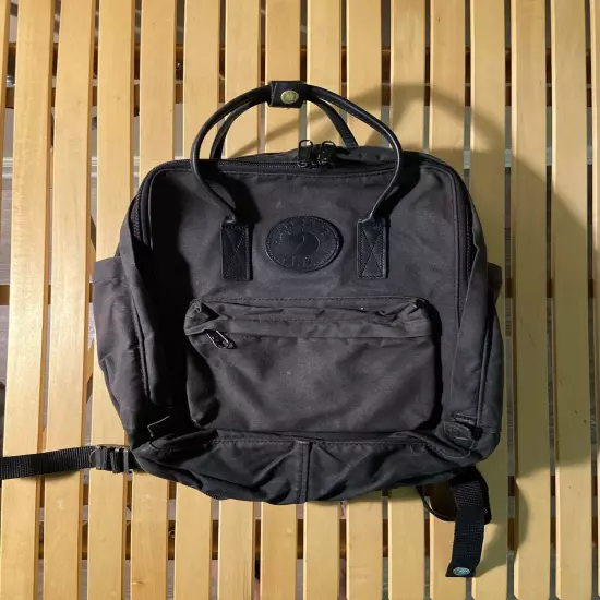 Fjallraven Kanken Backpack - Black (Faded) w/ Leather Handles