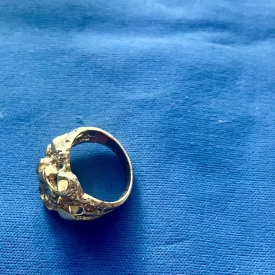 Gold Plated Nugget Style Ring Size 8 Vintage Never Fades