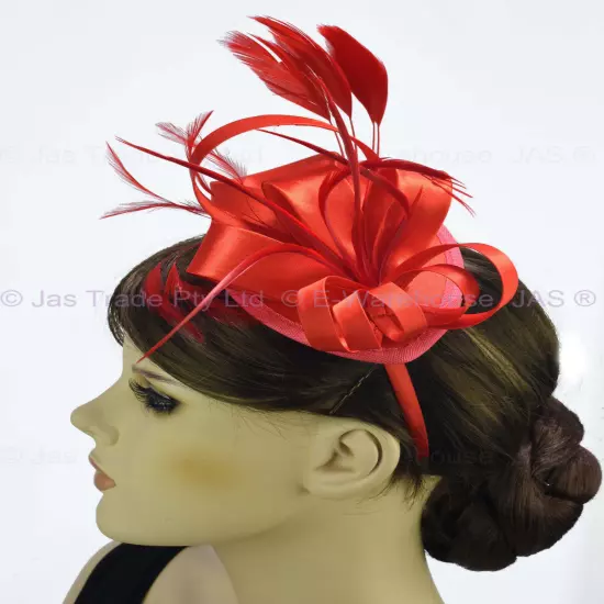 Spring Racing Race Party Melbourne Cup Feather Headband Hairband Clip Fascinator