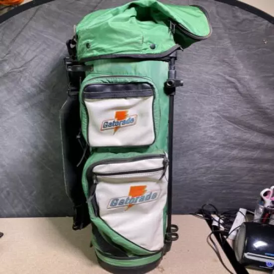 Belding Sports Green And White Stitched Gatorade Logos Golf Bag with Rain cover