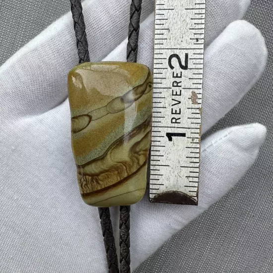 Vintage Picture Jasper Western Bolo Tie