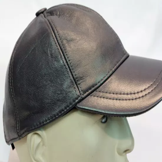 New 100% Genuine Real Lambskin Leather Baseball Cap Hat Sport Visor 31 COLORS