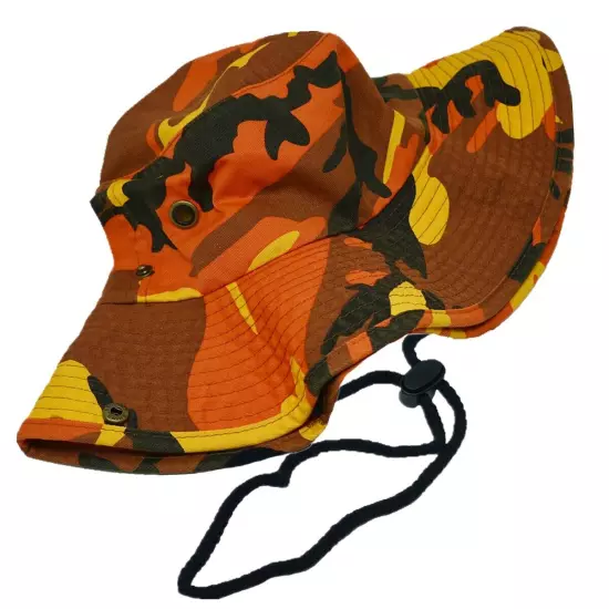 Unisex 100% Cotton Bucket Hat Fishing Camping Safari Boonie Sun Brim Summer Cap