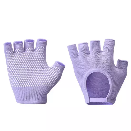 Pilates Yoga Non-Slip Grip Workout Gloves Weight Lifting Gym Half-Finger Mittens